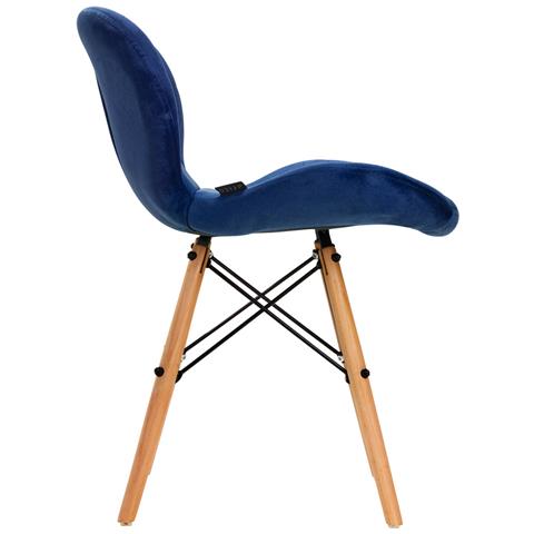 Poltrona cosmetica QS-186 in velluto blu navy - Foto 2