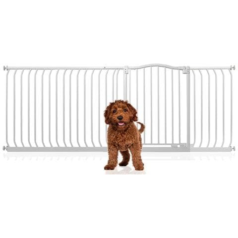 Bettacare Cancelletto Per Cani Con Parte Superiore Incurvata, 198cm - 207cm, Bianco Opaco - Foto 1