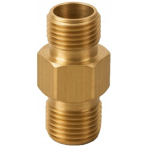 Adattatore Ottone Per Idropulitrice 1/4gz-1/4gz - Alta Pressione | Filettatura 1/4"" | Uso Con Acqua E Aria | Resistente E Compatto - Foto 1