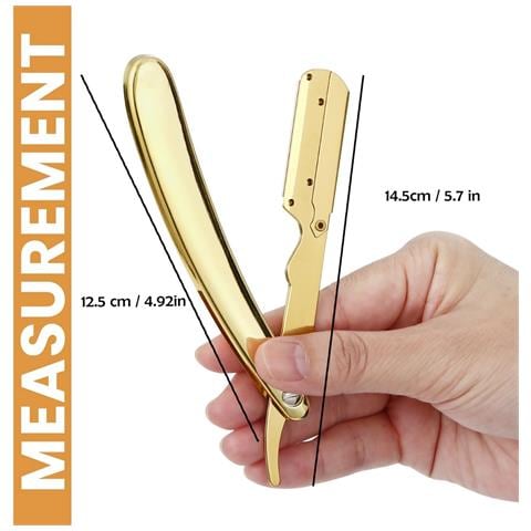 Rasoio Di Sicurezza Manuale In Acciaio Inossidabile Con 10 Lame - Strumento Professionale Per La Rasatura Gold - Foto 4