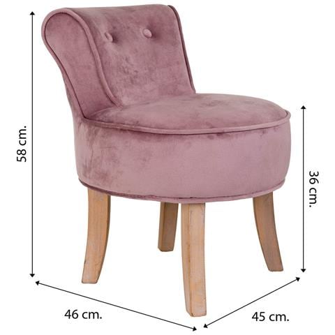 Sgabello Imbottita In Legno Rosa 45x46x36/58h - Foto 8