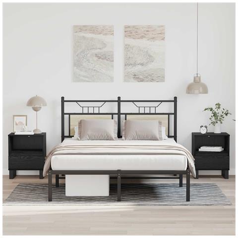 Armadietto per letto con cassetto Rovere Nero 40 x 35 x 50 cm - Foto 2