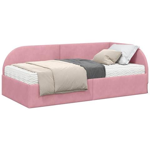 Struttura Letto Angolare con Materasso 2 pcs Grigio Velluto - Foto 1