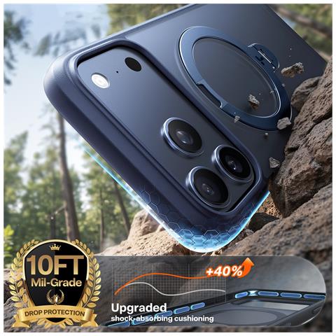 Cover per iPhone 17 Pro - TPU+PC, Blu Oscuro, MagSafe - Foto 4