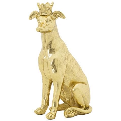 Scultura Cane 3-oro-poliresina-20x12,5x33 Cm - Foto 1