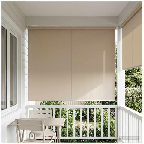 Voletta a rullo con protezione UV Beige 180 x 140 cm Poliestere - Foto 2