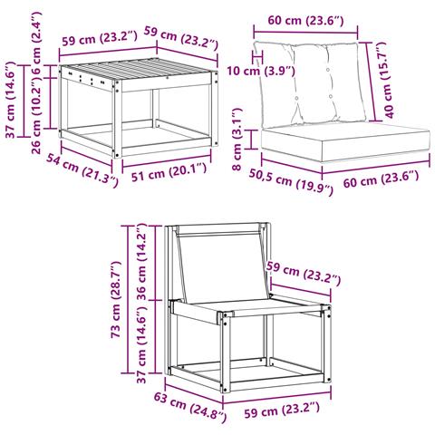 Set di divani da esterno con cuscino 8 pcs Bianco e Crema - Foto 9