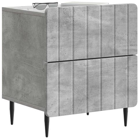 Armadio da Notte 2 pcs Grigio Cemento 43 x 34,5 x 49,5 cm - Foto 2