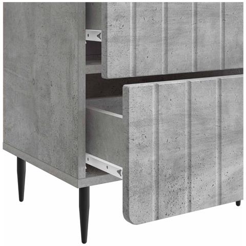 Armadio da Notte 2 pcs Grigio Cemento 43 x 34,5 x 49,5 cm - Foto 9