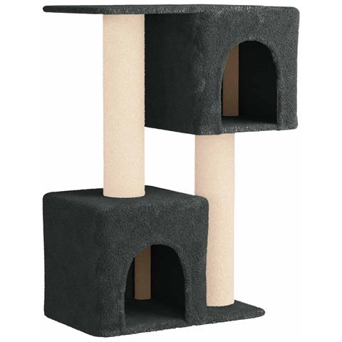 Albero per gatti con pali per graffiare in sisal Grigio Scuro - Foto 1