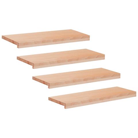 Tappeti per scale 4 pz 80 x 25 x 2 cm Naturale - Foto 1