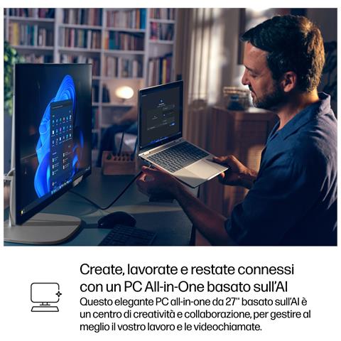 E07KKAT All-in-One PC Intel Core Ultra 7 68,6 cm (27") 2560 x 1440 Pixel 24 GB DDR5-SDRAM Windows 11 Pro Wi-Fi 7 (802.11be) AI PC Argento - Foto 2