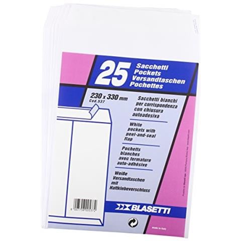 25 buste a sacco bianco 230x330mm 80gr c / strip self - Foto 2