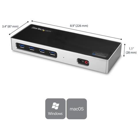 Docking Station USB-C per portatili con 2 porte DisplayPort o HDMI - Dual DP o HDMI e DP 60Hz - USB-C / USB3.0 - Foto 7