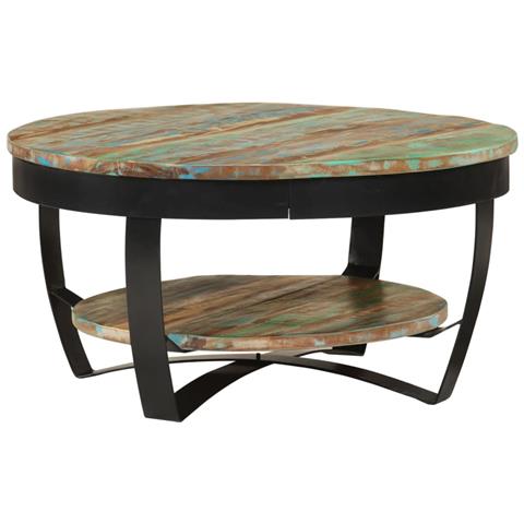 Tavolino da Caffè in Legno Massello Recuperato 65x32 cm - Foto 1