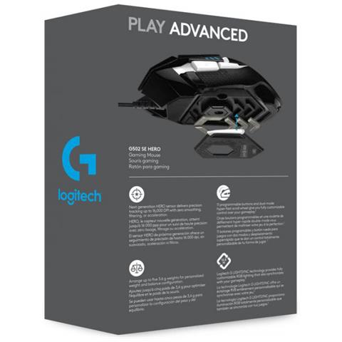 Mouse Gaming G502 SE 11 Tasti 1600 DPI Colore Bianco e Nero - Foto 6