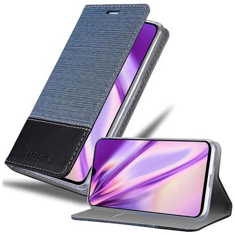 Custodia Compatibile Con Samsung Galaxy A70 In Blu Scuro Nero - Coperchio Protettiva Con Chiusura Magnetica, Funzione Stand E Tasca Per Le Carte - Foto 2