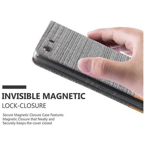 Custodia Compatibile Con Sony Xperia M5 In Grigio Chiaro Marrone - Coperchio Protettiva Con Chiusura Magnetica, Funzione Stand E Tasca Per Le Carte - Foto 9