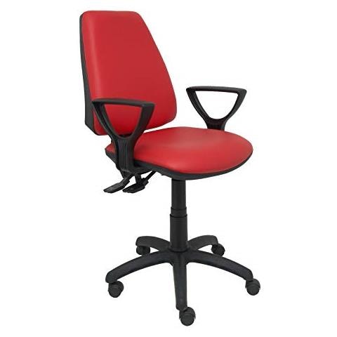 Sedia Da Ufficio Ergonomica Con Meccanismo Fc-1 e Regolabile In Altezza - sedile E Schienale Imbottiti In Similpiel Colore Rosso (braccioli Fissi Inclusi Modello Elche S - Foto 1