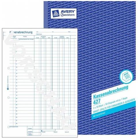 Zweckform Formularbuch ""kassenabrechnung Mit Mwst"", A4 - Fr Den Markt: D - L - A (427) - Foto 1
