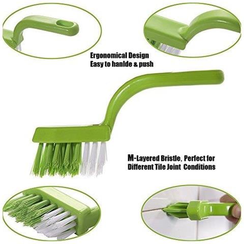 Tile Comune Pennello 4 In 1 Multifunzione Comune Scrubber Cucina Bagno Spazzola Di Pulizia Grout Muffa Brush Cleaner Verde - Foto 4