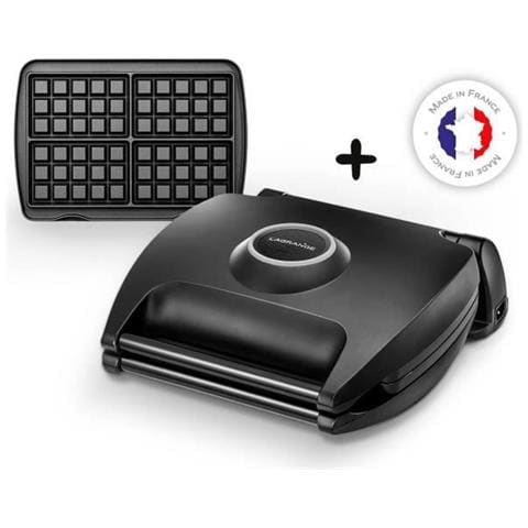 Piastra Per Cialde 4 Cialde Reversibili Su Base 089 001 - 155x100mm - Multifunzione - 1700w - Spia Di Controllo - Nera - Foto 1