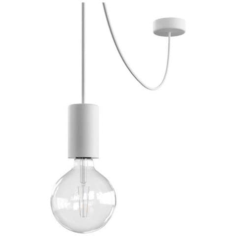 Lampada A Sospensione In Aluminio Decentrata Per Esterni Ip65 Eiva Elegant Pdebiel0150sm01 Bianco 105xø60 Mm Alluminio - Foto 1