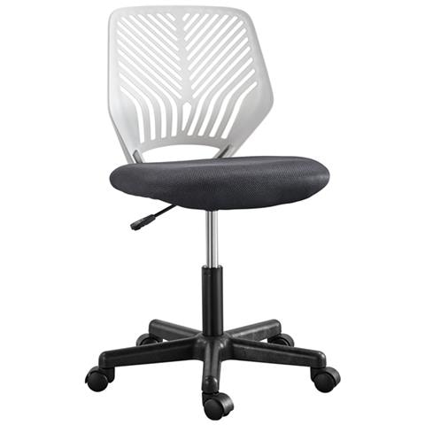 Sedia da ufficio senza braccioli, poltrona da lettura ergonomica con seduta larga, regolabile in altezza, girevole a 360°, design moderno | Leroy Merlin