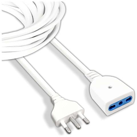 Prolunga Elettrica Spina Presa 3 Metri 3mt 10/16a Bipasso Cavo Bianco - Foto 1