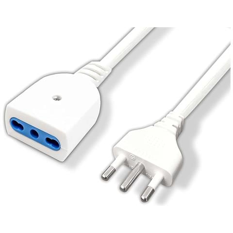 Prolunga Elettrica Spina Presa 3 Metri 3mt 10/16a Bipasso Cavo Bianco - Foto 2