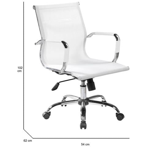 Sedia Con Ruote Asunik \, Poltrona Direzionale Con Braccioli, Sedia Ergonomica Da Ufficio, Bianco, 62x54h92/102 Cm - Foto 6