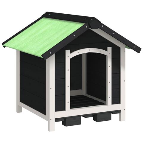 Cuccia Per Cani Grigia 65x65x61,5 Cm In Legno Massello Di Pino - Foto 1