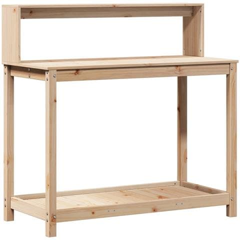 Tavolo Invaso Con Ripiani 108x50x109,5 Cm Legno Massello Pino - Foto 2