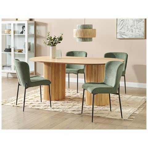 Set Di 2 Sedie Tessuto Verde Ada - Foto 1