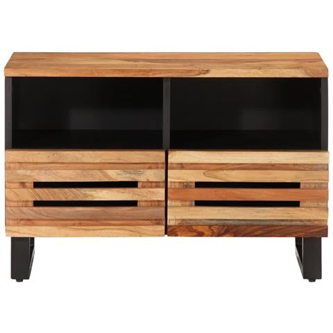 Mobile Porta Tv 70x34x46 Cm In Legno Massello Di Acacia - Foto 2
