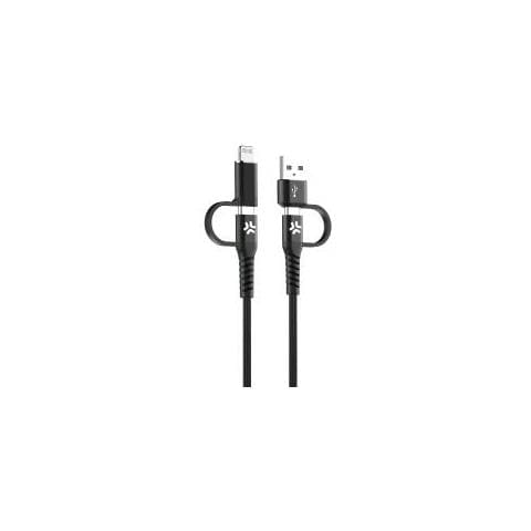 Cavo Adattatore 4 In 1 Usb-c Maschio Maschio + Adattatore Lightning Apple + Adattatore Usb-a 2 Mt Nero - Foto 1