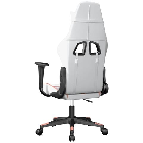 Sedia da Gaming Bianco e Rosa in Similpelle - Foto 2