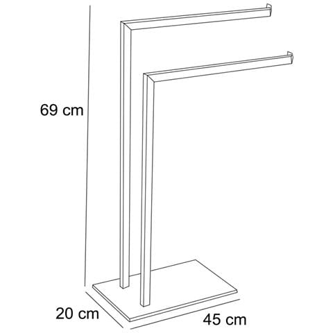 Piantana Portasciugamani Base Tortora Da Bagno Porta Asciugamani Indipendente - Foto 3
