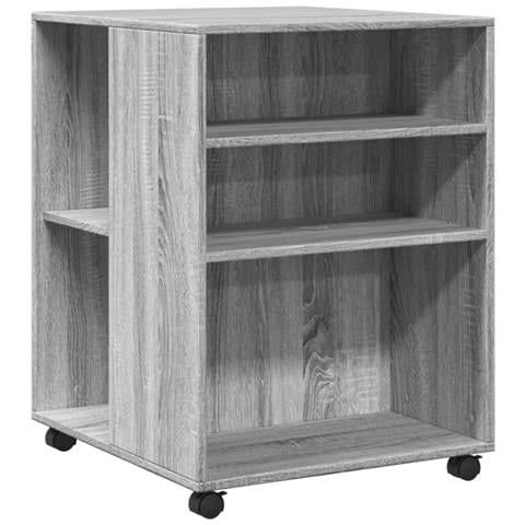 Tavolino Con Ruote Grigio Sonoma 55x60x78 Cm In Truciolato - Foto 2