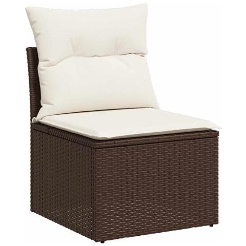 Set Divani Da Giardino 8 Pz Con Cuscini Marrone In Polyrattan - Foto 2