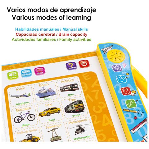 Libro Di Studio, Libro Elettronico Educativo Con Suoni, Bilingue In Spagnolo E Inglese. Attività Matematiche, Linguistiche, Creative. - Foto 4