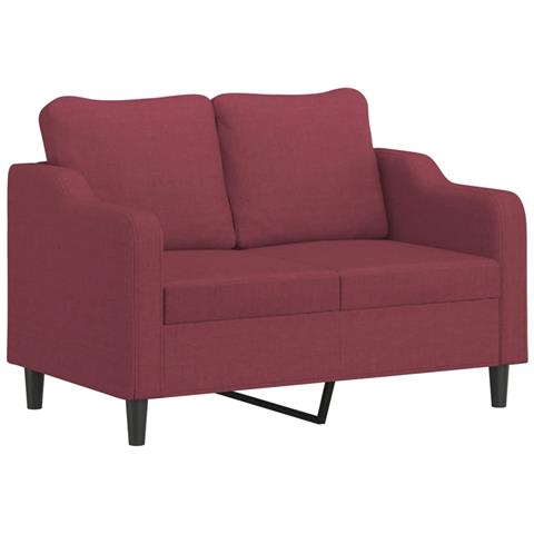 Set Di Divani 3 Pz Con Cuscini Rosso Vino In Tessuto - Foto 3