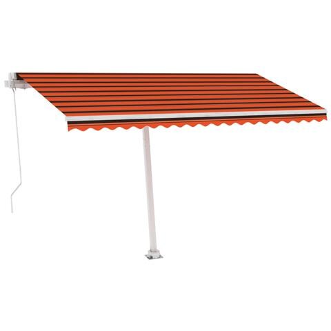 Tenda Da Sole Manuale Con Palo 400x300 Cm Arancione /marrone - Foto 2