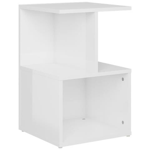 Lusso Casadino -  Comodino Bianco Lucido 35x35x55 Cm In Legno Multistrato - Foto 1