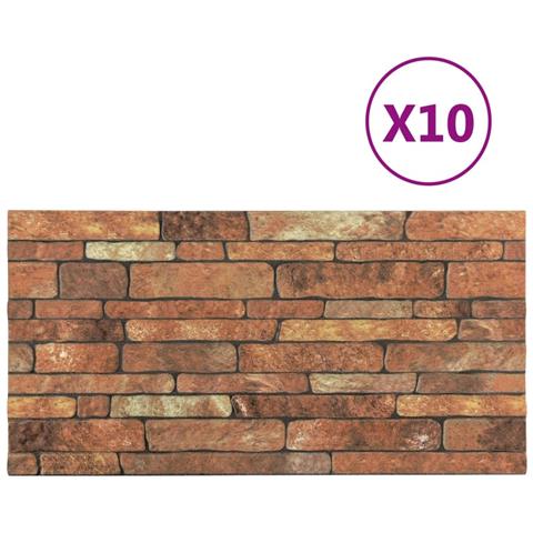 Lusso Casadino -  Pannelli Murali 3d Con Mattoni Marrone 10 Pz In Eps - Foto 2