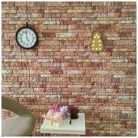 Lusso Casadino -  Pannelli Murali 3d Con Mattoni Marrone 10 Pz In Eps - Foto 7
