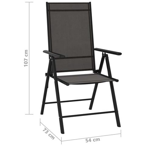 Sedie Da Giardino Pieghevoli 6 Pz In Textilene Nere - Foto 8
