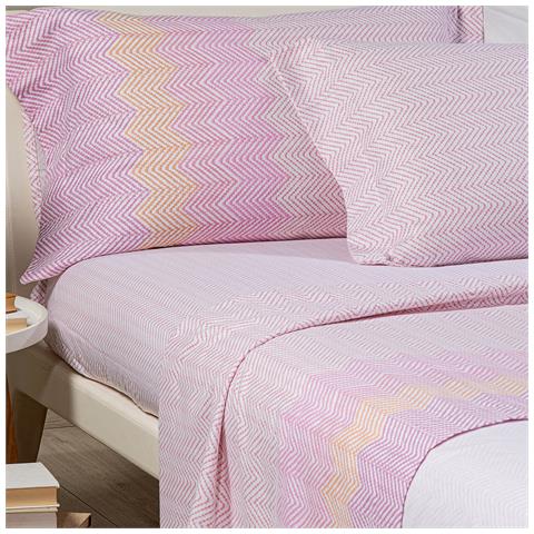 Completo Lenzuola William In Flanella Colore Rosa Misura Singolo. Lenzuolo Inferiore 90x200 cm Con Angolo Max 25cm + Lenzuolo Superiore 160x280 cm + Federa 50x80 cm - Foto 3