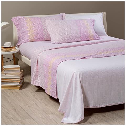Completo Lenzuola William In Flanella Colore Rosa Misura Singolo. Lenzuolo Inferiore 90x200 cm Con Angolo Max 25cm + Lenzuolo Superiore 160x280 cm + Federa 50x80 cm - Foto 1