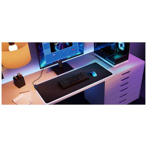 CNVS Tappetino per mouse per gioco da computer Nero - Foto 11